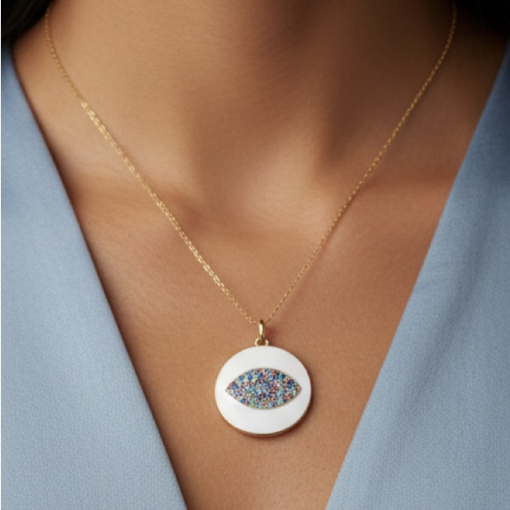 Chic & Shiny Multi-Color Boho Evil Eye Enamel Pendant